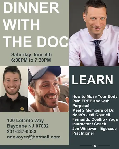 Flyer: Dinner with the Doc at 120 Lefante Way