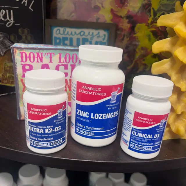Ultra K2-D3, zinc lozenges and Clinical D3 from Anabolic Laboratories